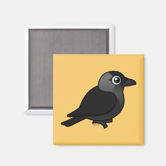 Birdorable Jackdaw Magnet (Vorderseite/Rückseite)