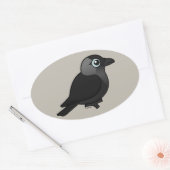 Birdorable Jackdaw Ovaler Aufkleber (Umschlag)
