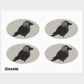 Birdorable Jackdaw Ovaler Aufkleber (Blatt)
