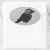 Birdorable Jackdaw Ovaler Aufkleber (Tasche)