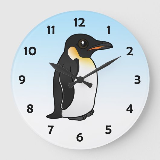 Birdorable Kaiser Pinguin Große Wanduhr (Vorderseite)