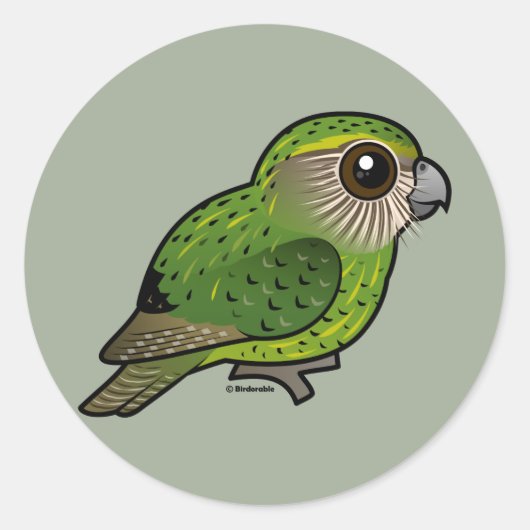Birdorable Kakapo Runder Aufkleber (Vorderseite)