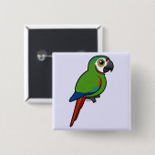 Birdorable Kastanie-konfrontierte Macaw Button (Vorne & Hinten)