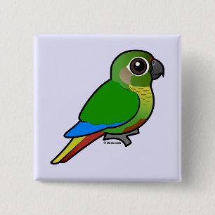Birdorable Kastanienbraun-blähte Parakeet auf Button