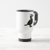 Birdorable Kormoran Doppelt-mit Haube Reisebecher (VorderseiteRechts)