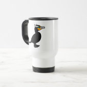 Birdorable Kormoran Doppelt-mit Haube Reisebecher (Vorderseite Links)