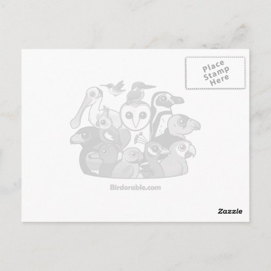 Birdorable Langwellig-Regenvögel Postkarte (Rückseite)