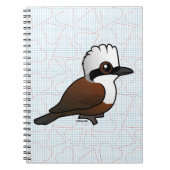 Birdorable Laughingthrush Weiß-mit Haube Notizblock (Vorderseite)