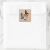 Birdorable Lesser Prairie-Huhn Quadratischer Aufkleber (Tasche)