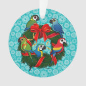 Birdorable Macaws-WeihnachtsKranz Ornament (Vorderseite)