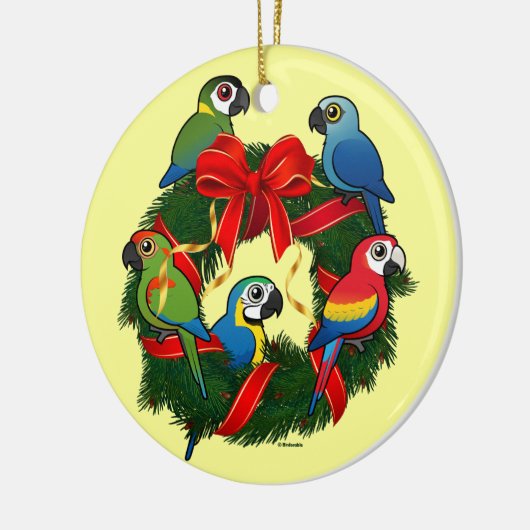 Birdorable Macaws Weihnachtskrieg Keramik Ornament (Links)