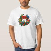 Birdorable Macaws Weihnachtskrieg T-Shirt (Vorderseite)