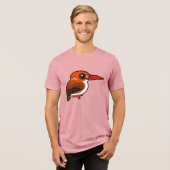 Birdorable Madagaskar-Zwergfischer Tri-Blend Shirt (Vorderseite voll)