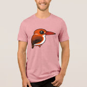 Birdorable Madagaskar-Zwergfischer Tri-Blend Shirt (Vorderseite)