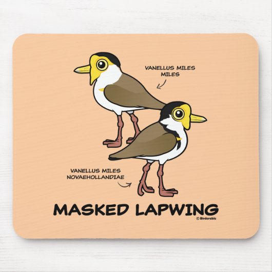 Birdorable maskierte Kiebitzunterart Mousepad (Vorne)