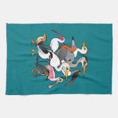 Birdorable Nordamerikaner Stelzvögel Geschirrtuch (Horizontal)