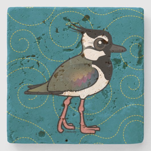 Birdorable Nordkiebitz Steinuntersetzer (Vorderseite)