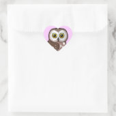 Birdorable Northern Saw-White Owl Herz-Aufkleber (Tasche)