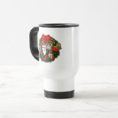 Birdorable Owls Weihnachtskranz Reisebecher (Vorderseite Links)
