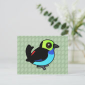 Birdorable Paradise Tanager Postkarte (Stehend Vorderseite)