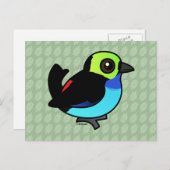 Birdorable Paradise Tanager Postkarte (Vorne/Hinten)