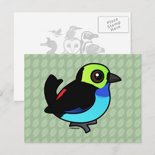 Birdorable Paradise Tanager Postkarte (Vorne/Hinten)