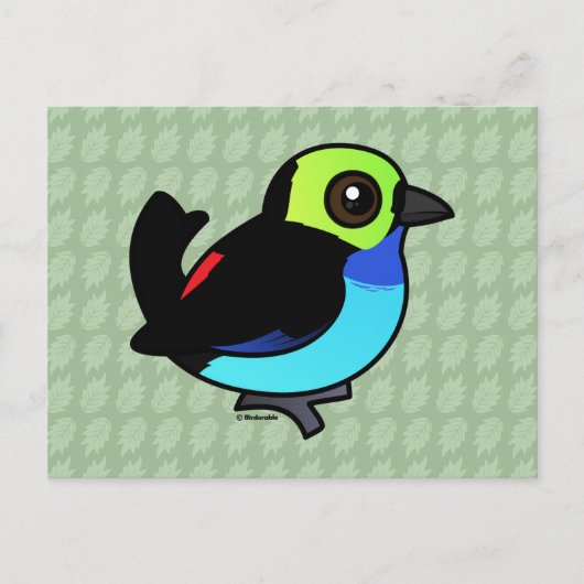Birdorable Paradise Tanager Postkarte (Vorderseite)
