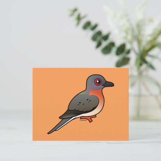 Birdorable Passagiertaube Postkarte (Stehend Vorderseite)