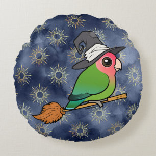 Birdorable Peach-face Lovebird Halloween Hexe Rundes Kissen
