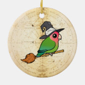 Birdorable Peach-faced Lovebird Halloween Witch Keramik Ornament (Hinten)
