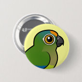 Birdorable Pfirsich-konfrontierte Parakeet Button (Vorne & Hinten)