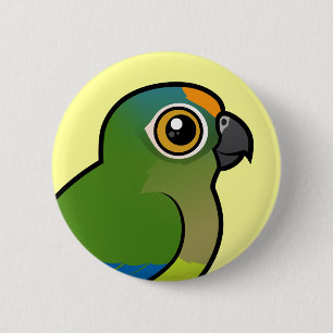 Birdorable Pfirsich-konfrontierte Parakeet Button