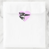 Birdorable Pied Kingfisher Herz-Aufkleber (Tasche)