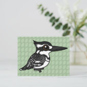 Birdorable Pied Kingfisher Postkarte (Stehend Vorderseite)