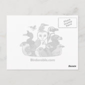 Birdorable Pied Kingfisher Postkarte (Rückseite)