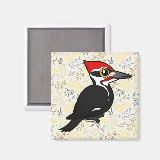 Birdorable Pileated Woodpecker Magnet (Vorderseite/Rückseite)