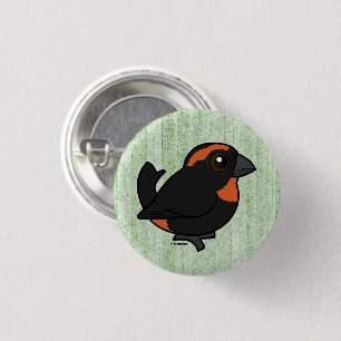 Birdorable Puerto Rico Bullfinch Cartoon Bird Button