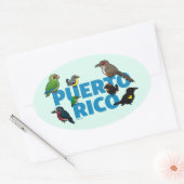Birdorable Puerto Rico feat. Endemische Vögel Ovaler Aufkleber (Umschlag)