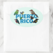 Birdorable Puerto Rico feat. Endemische Vögel Ovaler Aufkleber (Tasche)