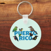 Birdorable Puerto Rico feat. Endemische Vögel Schlüsselanhänger (Rückseite)