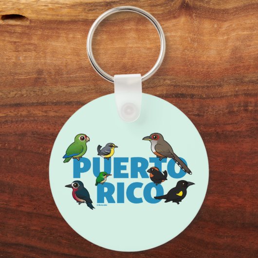 Birdorable Puerto Rico feat. Endemische Vögel Schlüsselanhänger (Vorderseite)