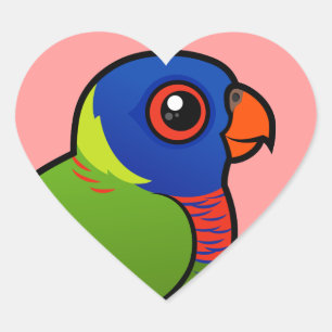 Birdorable Rainbow Lorikeet Herz-Aufkleber