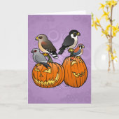 Birdorable Raubvögel auf Kürbisen Karte (Gelbe Blume)