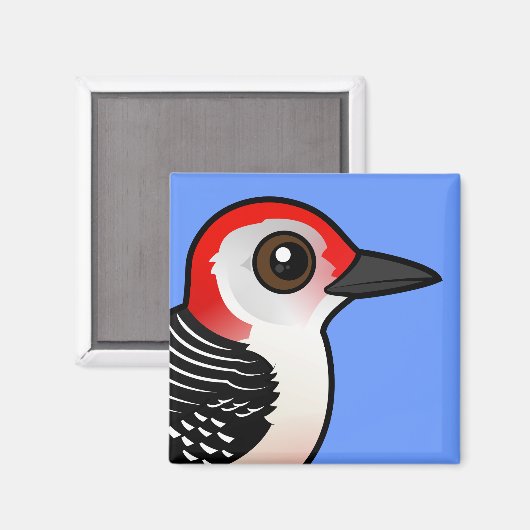Birdorable Red-Blies Woodpecker Magnet (Vorderseite/Rückseite)