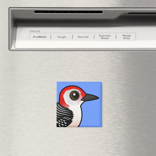 Birdorable Red-Blies Woodpecker Magnet (In Situ (Geschirrspüler))