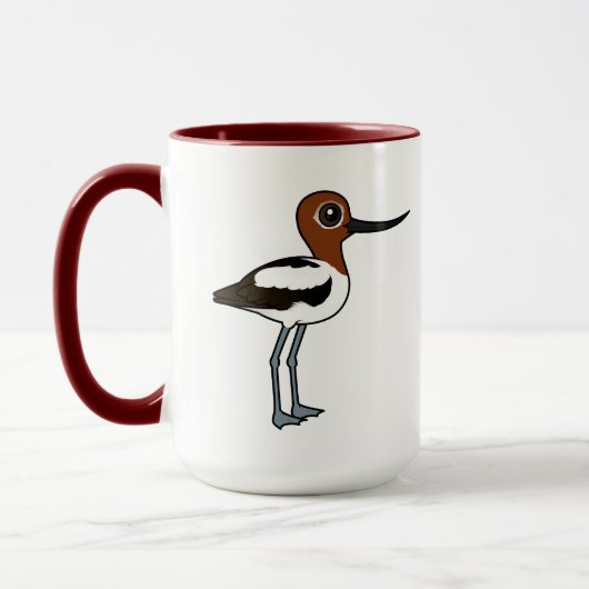 Birdorable Red-halted Avocet Niedlich Cartoon Bird Tasse (Links)