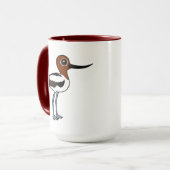 Birdorable Red-halted Avocet Niedlich Cartoon Bird Tasse (Vorderseite Links)