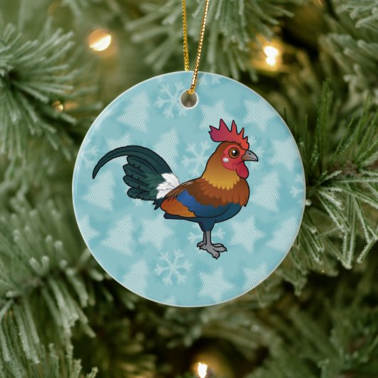 Birdorable Red Junglefowl Keramik Ornament (Baum)