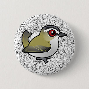 Birdorable Red-mit Augen Vireo Button