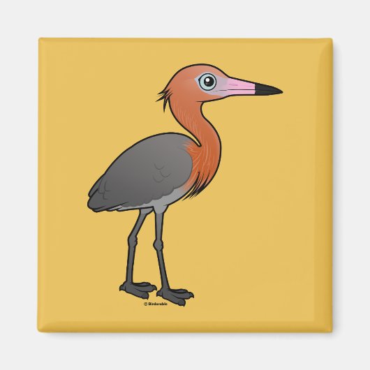 Birdorable Reddish Egret (dunkler Morph) Magnet (Vorne)